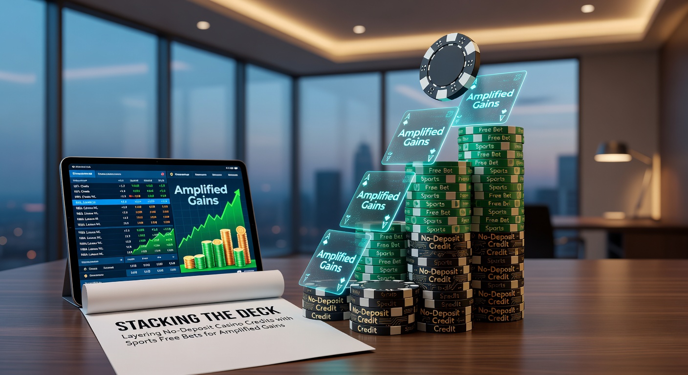 Detaillierte Infografik zum Stacken von Casino-Boni und Free Bets mit Pfeilen für den Gewinnfluss